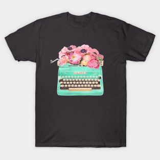 Typewriter with Flowers T-Shirt